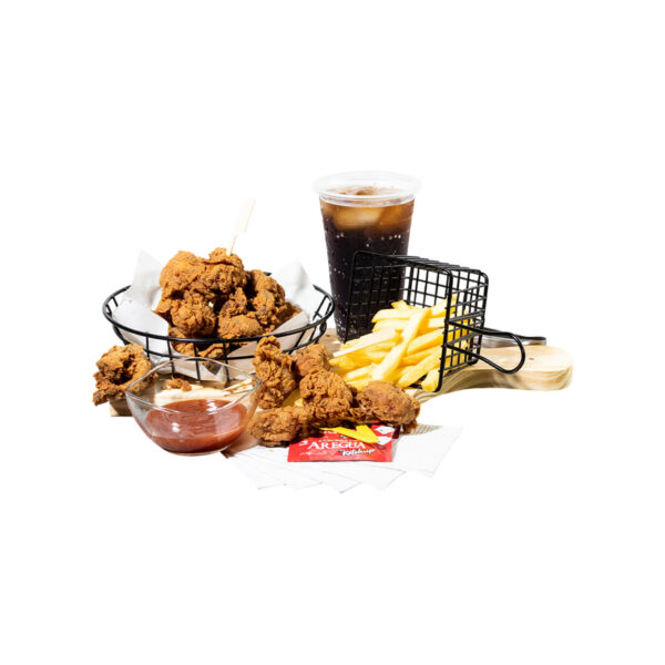 Combo Poropollo Mediano Con Papas y Bebida - 15 Trocitos de Pollo Frito